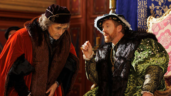 MASTERPIECE
Wolf Hall: The Mirror and the Light

Episode One: Wreckage 
Sunday, March 23, 2025 at 9/8c on PBS
In the wake of Anne’s execution, the King weds Jane Seymour. Marital bliss does nothing to quell Henry’s rage at his daughter, and Cromwell makes a risky play to save Princess Mary from her father’s murderous streak.

Shown L-R: Mark Rylance (Thomas Cromwell) and Damian Lewis (King Henry VIII)

Photographer: Nick Briggs 

For editorial use only.

© Playground Television (UK) Ltd