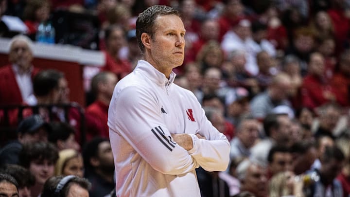 Feb 21, 2024; Bloomington, Indiana, USA; Nebraska Cornhuskers head coach Fred Hoiberg in the first