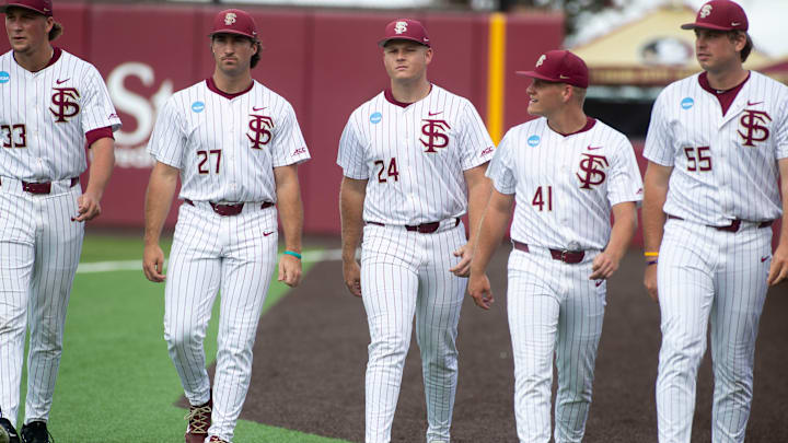 Florida State baseball competes in a first round Tallahassee Regional game against Bethune-Cookman for the NCAA College World Series at Dick Howser Stadium Friday, May 30, 2025.
