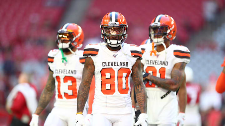 Dec 15, 2019; Glendale, AZ, USA; Cleveland Browns wide receiver Jarvis Landry (80), Odell Beckham