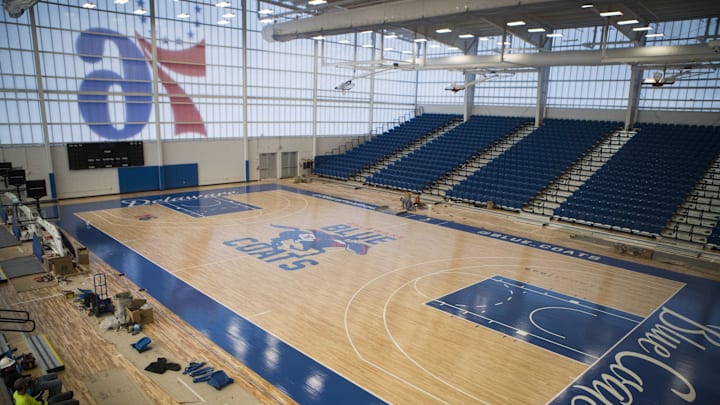 Delaware Blue Coats announcer Allan Wylie calls home games from the Chase Fieldhouse in Wilmington. Delaware Blue Coats announcer Allan Wylie calls home games from the Chase Fieldhouse in Wilmington.