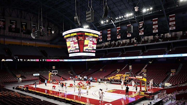 Nov 30, 2020; Minneapolis, Minnesota, USA; A general view of Williams Arena prior to the game against the Minnesota Gophers and Loyola Marymount Lions. Mandatory Credit: Harrison Barden-Imagn Images