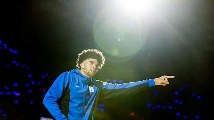 Oct 3, 2025; Duke forward Cameron Boozer (12) is introduced during player introductions at the Countdown to Craziness at Cameron Indoor Stadium. Oct 3, 2025; Duke forward Cameron Boozer (12) is introduced during player introductions at the Countdown to Craziness at Cameron Indoor Stadium.