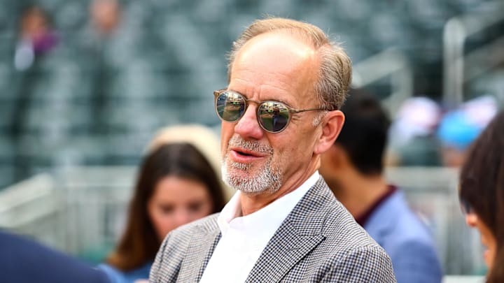 Jun 14, 2019; Minneapolis, MN, USA; Minnesota Twins owner Jim Pohlad looks on before a game between the Kansas City Royals and the Twins at Target Field. Mandatory Credit: David Berding-Imagn Images Jun 14, 2019; Minneapolis, MN, USA; Minnesota Twins owner Jim Pohlad looks on before a game between the Kansas City Royals and the Twins at Target Field. Mandatory Credit: David Berding-Imagn Images