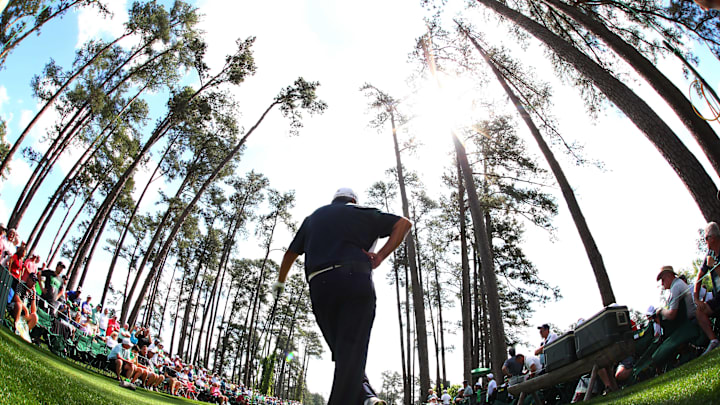 Angel Cabrera while waiting to play at Augusta National in 2018.