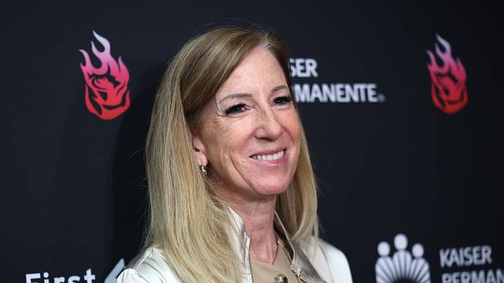 Jun 11, 2026; Portland, Oregon, USA; WNBA Commissioner Cathy Engelbert meets with the working media before Portland Fire against the Las Vegas Aces at Moda Center. Mandatory Credit: Jaime Valdez-Imagn Images Jun 11, 2026; Portland, Oregon, USA; WNBA Commissioner Cathy Engelbert meets with the working media before Portland Fire against the Las Vegas Aces at Moda Center. Mandatory Credit: Jaime Valdez-Imagn Images