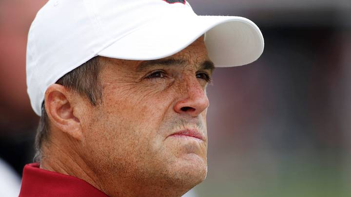 South Carolina coach Shane Beamer looks up into the stands of Sanford Stadium before the start of a NCAA college football game against South Carolina in Athens, Ga., on Saturday, Sept. 16, 2023. South Carolina coach Shane Beamer looks up into the stands of Sanford Stadium before the start of a NCAA college football game against South Carolina in Athens, Ga., on Saturday, Sept. 16, 2023.