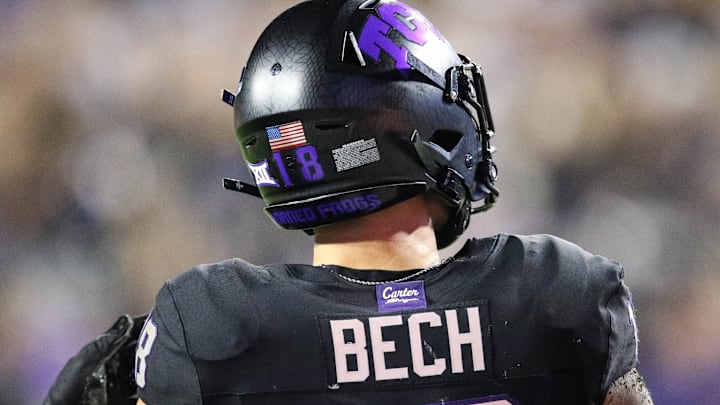 TCU wide receiver Jack Bech had nine catches, 200 yards, and a touchdown against UCF on Saturday, earning him the DAWG of the Week. TCU wide receiver Jack Bech had nine catches, 200 yards, and a touchdown against UCF on Saturday, earning him the DAWG of the Week.