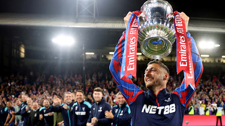 Joel Ward brought the FA Cup to Selhurst Park in his last home game for Crystal Palace.