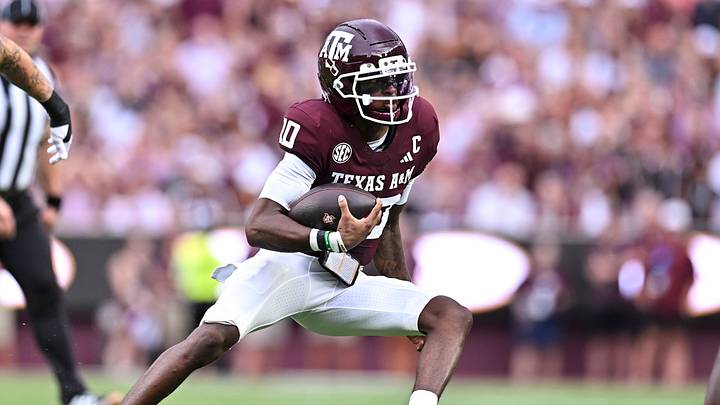 Sep 5, 2026; College Station, Texas, USA; Texas A&M Aggies quarterback Marcel Reed (10) runs the ball during the first quarter against the Missouri State Bears at Kyle Field. Mandatory Credit: Maria Lysaker-Imagn Images Sep 5, 2026; College Station, Texas, USA; Texas A&M Aggies quarterback Marcel Reed (10) runs the ball during the first quarter against the Missouri State Bears at Kyle Field. Mandatory Credit: Maria Lysaker-Imagn Images