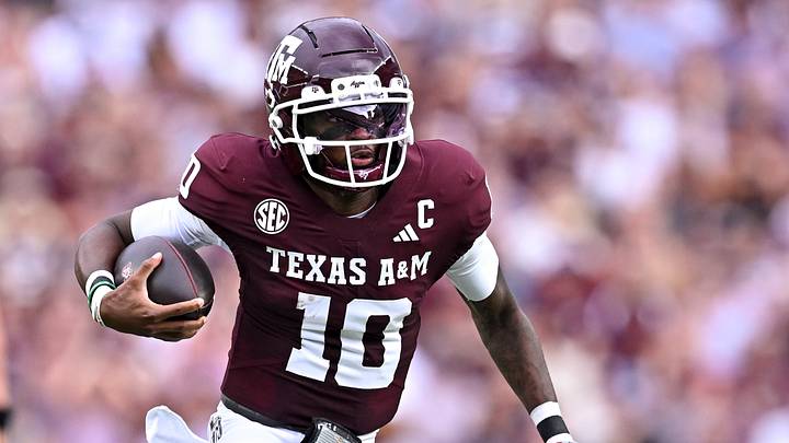 Texas A&M Aggies quarterback Marcel Reed (10) runs the ball during the first quarter against the Missouri State Bears at Kyle Field. Texas A&M Aggies quarterback Marcel Reed (10) runs the ball during the first quarter against the Missouri State Bears at Kyle Field.
