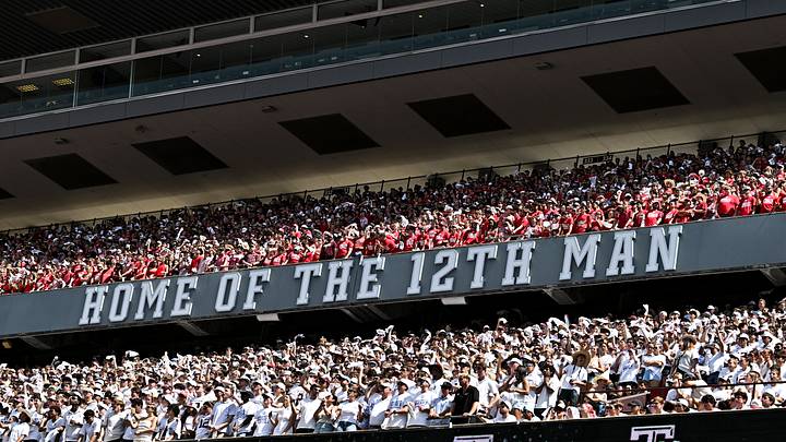 Sep 12, 2026; College Station, Texas, USA; A detail view of Home of the 12th Man sign during the game between the Texas A&M Aggies and the Arizona State Sun Devils at Kyle Field. Mandatory Credit: Maria Lysaker-Imagn Images Sep 12, 2026; College Station, Texas, USA; A detail view of Home of the 12th Man sign during the game between the Texas A&M Aggies and the Arizona State Sun Devils at Kyle Field. Mandatory Credit: Maria Lysaker-Imagn Images