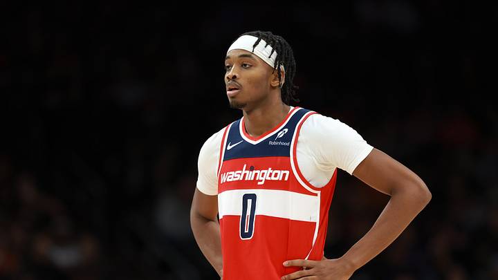 Jan 11, 2026; Phoenix, Arizona, USA; Washington Wizards guard Bilal Coulibaly (0) against the Phoenix Suns at Mortgage Matchup Center. Mandatory Credit: Mark J. Rebilas-Imagn Images Jan 11, 2026; Phoenix, Arizona, USA; Washington Wizards guard Bilal Coulibaly (0) against the Phoenix Suns at Mortgage Matchup Center. Mandatory Credit: Mark J. Rebilas-Imagn Images
