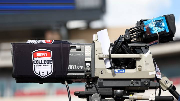 Sep 5, 2026; Houston, Texas, USA; View of an ESPN college football logo on a camera before the game between the Houston Cougars and the Oregon State Beavers at TDECU Stadium. Mandatory Credit: Troy Taormina-Imagn Images Sep 5, 2026; Houston, Texas, USA; View of an ESPN college football logo on a camera before the game between the Houston Cougars and the Oregon State Beavers at TDECU Stadium. Mandatory Credit: Troy Taormina-Imagn Images