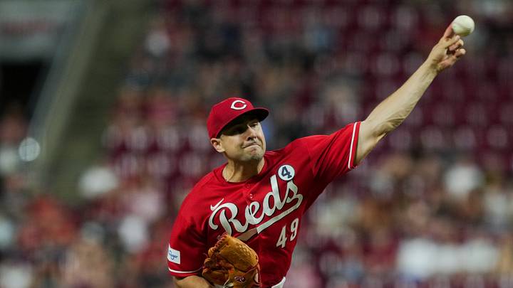 Jun 2, 2026; Cincinnati, Ohio, USA; Cincinnati Reds pitcher Brock Burke (49) throws against the Kansas City Royals in the ninth inning at Great American Ball Park. Mandatory Credit: Aaron Doster-Imagn Images Jun 2, 2026; Cincinnati, Ohio, USA; Cincinnati Reds pitcher Brock Burke (49) throws against the Kansas City Royals in the ninth inning at Great American Ball Park. Mandatory Credit: Aaron Doster-Imagn Images