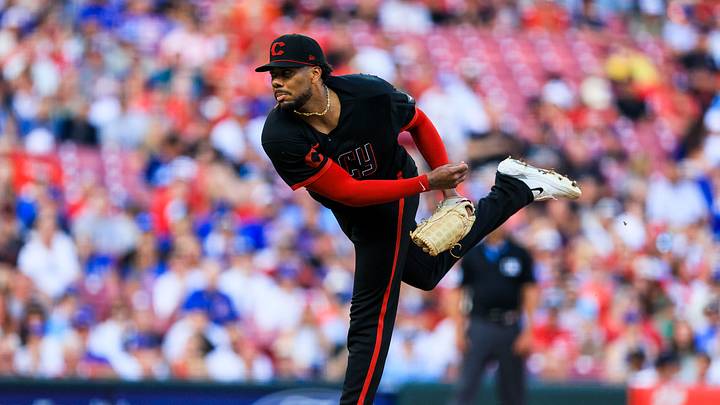Jul 10, 2026; Cincinnati, Ohio, USA; Cincinnati Reds starting pitcher Hunter Greene (21) pitches against the Chicago Cubs in the second inning at Great American Ball Park. Mandatory Credit: Katie Stratman-Imagn Images Jul 10, 2026; Cincinnati, Ohio, USA; Cincinnati Reds starting pitcher Hunter Greene (21) pitches against the Chicago Cubs in the second inning at Great American Ball Park. Mandatory Credit: Katie Stratman-Imagn Images