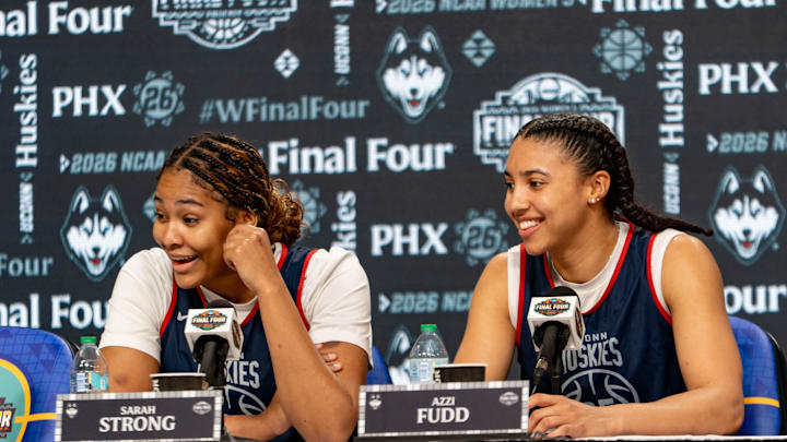 UConn Huskies forward Sarah Strong and guard Azzi Fudd 