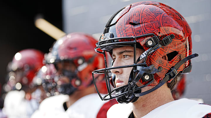 San Diego State Aztecs quarterback Kyle Crum. San Diego State Aztecs quarterback Kyle Crum.