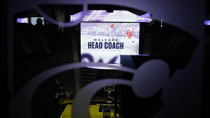 Casey Alexander is welcomed as the new head coach of the Kansas State men’s basketball team during a press conference at Bramlage Coliseum on Monday, March 16, 2026.