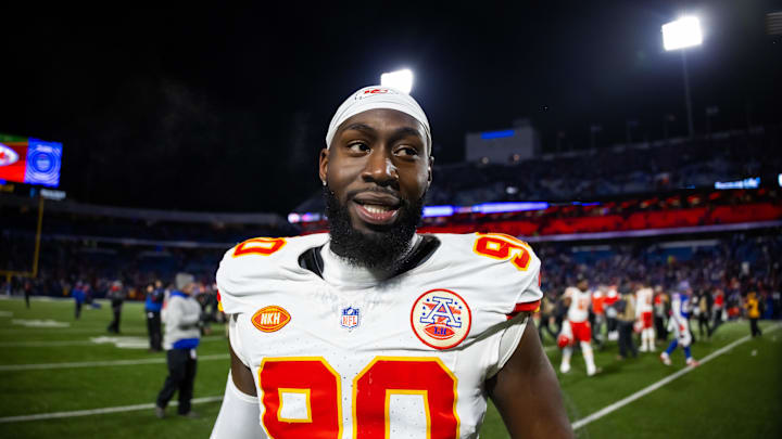 Jan 21, 2024; Orchard Park, New York, USA; Kansas City Chiefs defensive end Charles Omenihu (90)
