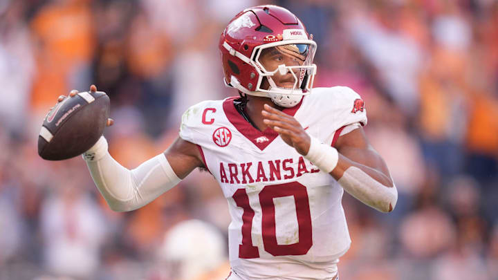 Arkansas quarterback Taylen Green