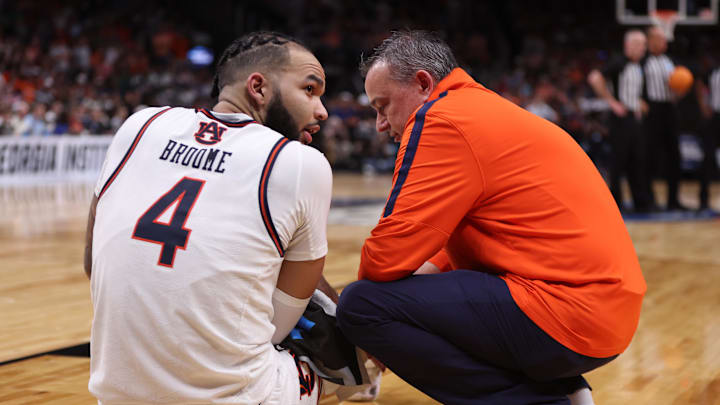 Auburn Tigers forward Johni Broome left the game against Michigan State before returning and playing a key role in the Tigers' win. 