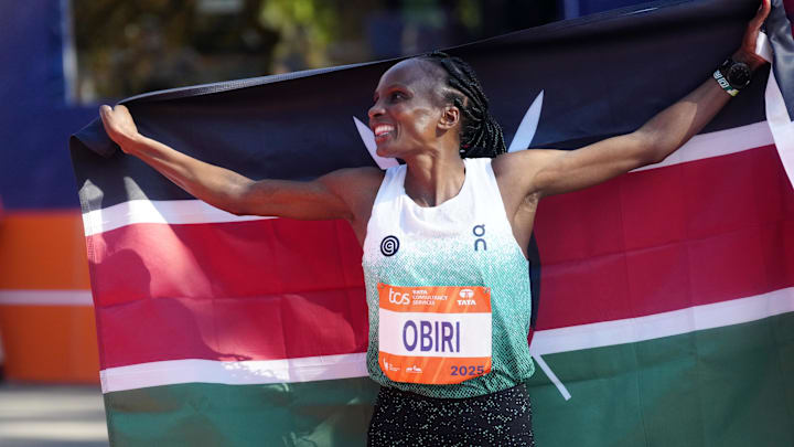 Hellen Obiri represented On during her New York City Marathon victory. Hellen Obiri represented On during her New York City Marathon victory.