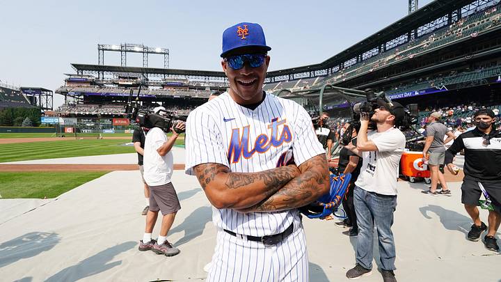 Jul 12, 2021; Denver, CO, USA; National League pitcher Taijuan Walker during workouts before the 2021 MLB All Star Game. Mandatory Credit: Ron Chenoy-Imagn Images Jul 12, 2021; Denver, CO, USA; National League pitcher Taijuan Walker during workouts before the 2021 MLB All Star Game. Mandatory Credit: Ron Chenoy-Imagn Images