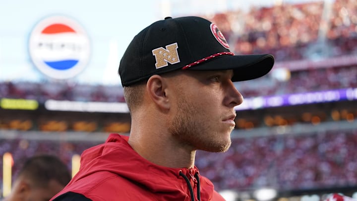 San Francisco 49ers Christian McCaffrey (23) . Mandatory Credit: David Gonzales-Imagn Images