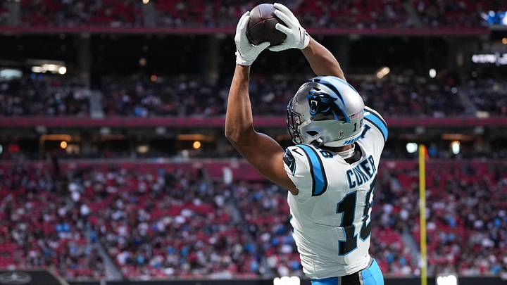 Carolina Panthers wide receiver Jalen Coker. Carolina Panthers wide receiver Jalen Coker.