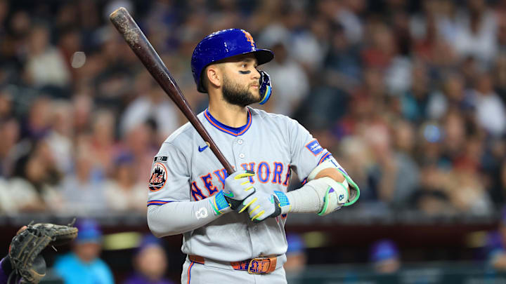 May 8, 2026; Phoenix, Arizona, USA; New York Mets shortstop Bo Bichette against the Arizona Diamondbacks at Chase Field. Mandatory Credit: Mark J. Rebilas-Imagn Images