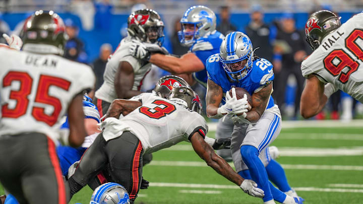 Detroit Lions running back Jahmyr Gibbs (26). Detroit Lions running back Jahmyr Gibbs (26).
