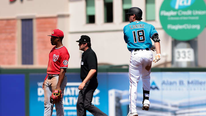 Miami Marlins first baseman Griffin Conine Miami Marlins first baseman Griffin Conine