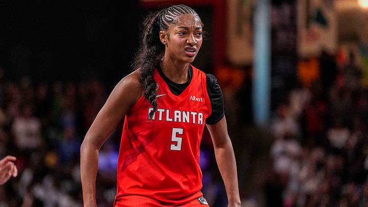 Aug 30, 2026; College Park, Georgia, USA; Atlanta Dream forward Angel Reese (5) reacts after a play against the Minnesota Lynx during the first half at Gateway Center Arena at College Park. Mandatory Credit: Dale Zanine-Imagn Images Aug 30, 2026; College Park, Georgia, USA; Atlanta Dream forward Angel Reese (5) reacts after a play against the Minnesota Lynx during the first half at Gateway Center Arena at College Park. Mandatory Credit: Dale Zanine-Imagn Images