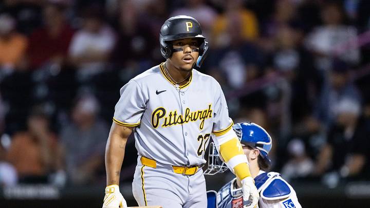 Nov 9, 2025; Mesa, AZ, USA; Pittsburgh Pirates outfielder Esmerlyn Valdez during the Arizona Fall League Fall Stars Game at Sloan Park. Mandatory Credit: Mark J. Rebilas-Imagn Images Nov 9, 2025; Mesa, AZ, USA; Pittsburgh Pirates outfielder Esmerlyn Valdez during the Arizona Fall League Fall Stars Game at Sloan Park. Mandatory Credit: Mark J. Rebilas-Imagn Images