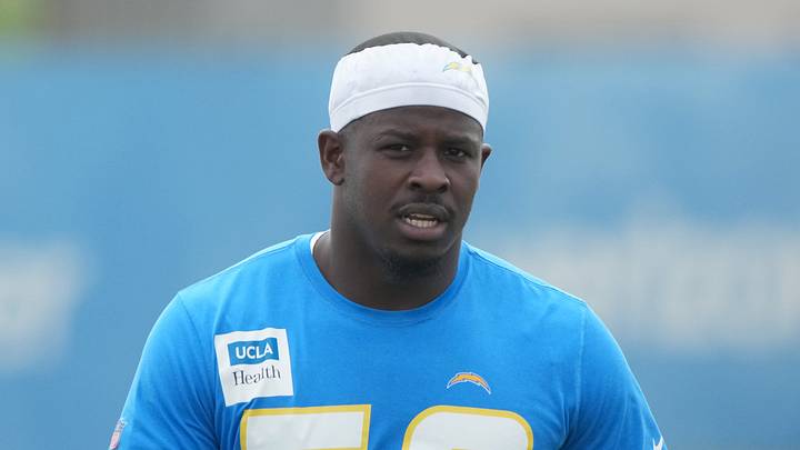 May 11, 2026; El Segundo, CA, USA; Los Angeles Chargers linebacker Marlowe Wax (58) during offseason workouts at The Bolt. Mandatory Credit: Kirby Lee-Imagn Images