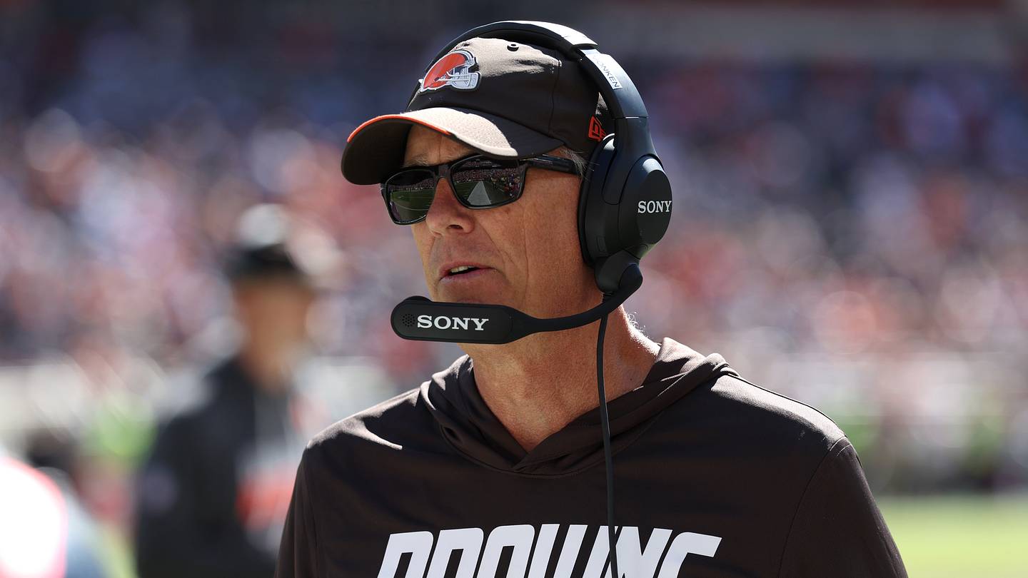 Cleveland Browns head coach Todd Monken looks on