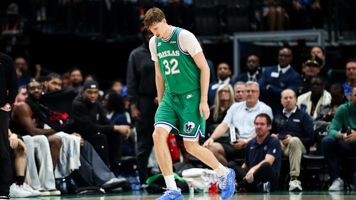 Dallas Mavericks forward Cooper Flagg was injured on Sunday night. 