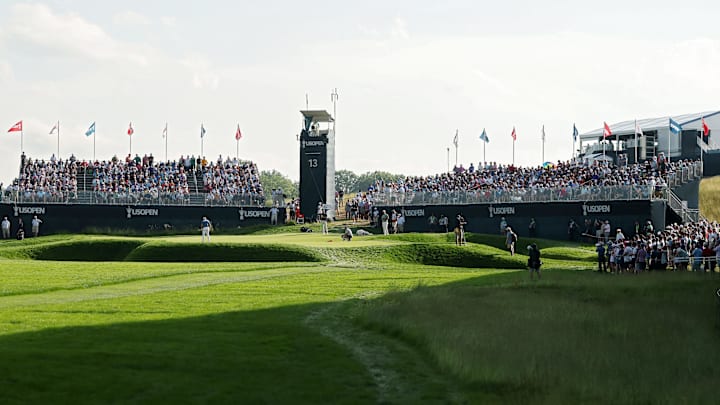 A view of the 13th hole at Oakmont Country Club during the third round of the 2025 U.S. Open