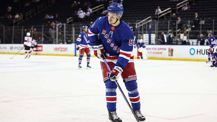 Sep 24, 2026; New York, New York, USA; New York Rangers defenseman Alberts Smits (63) during the game against the New Jersey Devils at Madison Square Garden. Mandatory Credit: Wendell Cruz-Imagn Images Sep 24, 2026; New York, New York, USA; New York Rangers defenseman Alberts Smits (63) during the game against the New Jersey Devils at Madison Square Garden. Mandatory Credit: Wendell Cruz-Imagn Images