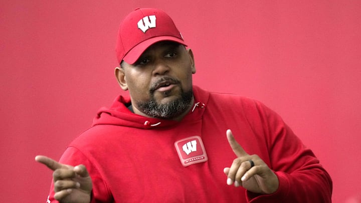 Wisconsin defensive line coach E.J. Whitlow is shown during spring football practice Thursday, April 3, 2025 in Madison, Wisconsin. Mark Hoffman/Milwaukee Journal Sentinel