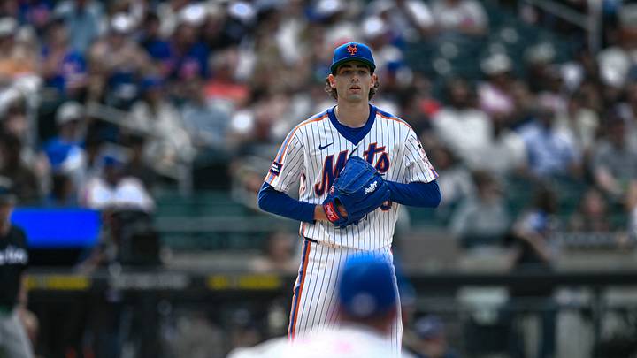 Aug 1, 2026; New York City, New York, USA; New York Mets pitcher Zac Thornton (49) sets to throw a pitch against the Miami Marlins during the first inning at Citi Field. Mandatory Credit: John Jones-Imagn Images Aug 1, 2026; New York City, New York, USA; New York Mets pitcher Zac Thornton (49) sets to throw a pitch against the Miami Marlins during the first inning at Citi Field. Mandatory Credit: John Jones-Imagn Images
