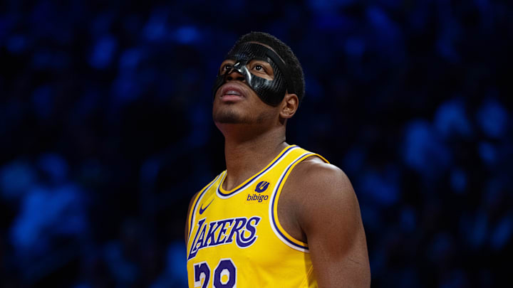 December 9, 2023; Las Vegas, Nevada, USA; Los Angeles Lakers forward Rui Hachimura (28) during the second quarter of the in-season tournament championship against the Indiana Pacers at T-Mobile Arena. Mandatory Credit: Kyle Terada-Imagn Images December 9, 2023; Las Vegas, Nevada, USA; Los Angeles Lakers forward Rui Hachimura (28) during the second quarter of the in-season tournament championship against the Indiana Pacers at T-Mobile Arena. Mandatory Credit: Kyle Terada-Imagn Images