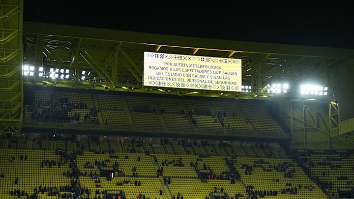 Villarreal fans braved the rain only to be told to go home before Monday's postponed match.