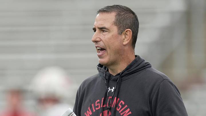 Wisconsin head coach Luke Fickell is shown during practice Thursday, August 13, 2026 at Camp Randall Stadium in Madison, Wisconsin.