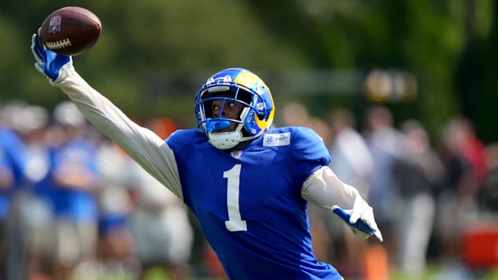 Allen Robinson makes a leaping one-handed catch at Rams practice