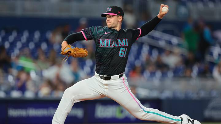 Miami Marlins starting pitcher Robby Snelling. Miami Marlins starting pitcher Robby Snelling.