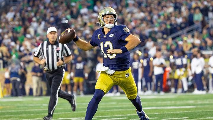 The Notre Dame Fighting Irish and quarterback CJ Carr are favored in Week 5. 