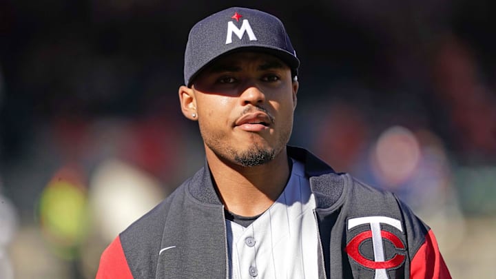 Mar 28, 2026; Baltimore, Maryland, USA; Minnesota Twins pitcher Taj Bradley (26) prior to the game against the Baltimore Orioles at Oriole Park at Camden Yards. Mandatory Credit: Mitch Stringer-Imagn Images