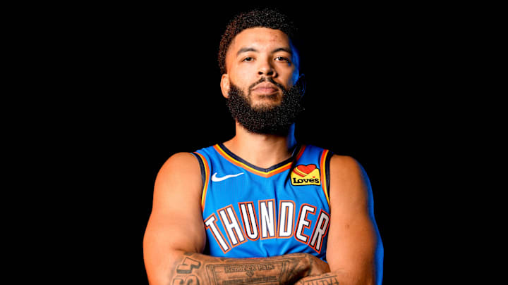 Kenrich Williams is pictured during the Thunder media day at the Paycom Center in Oklahoma City, on Monday, Sept. 30, 2024.